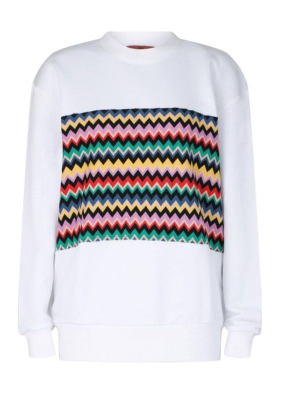 Missoni Women’s L White Multicolor Chevron Cotton Sweatshirt NWT $550 Made Italy